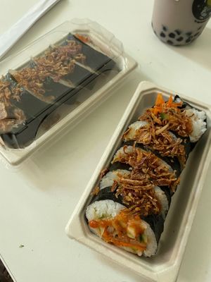 veggie kimchi kimbap at Bento Factory in Winchester