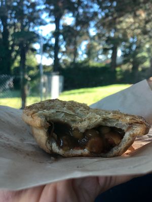 Inside of red lentil and tomato at Mountain High Pies in Wentworth Falls
