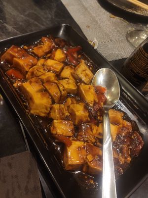 Spicy tofu at Trattoria Cinese Longchan in Milan