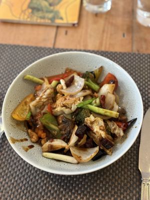 Cashew stir fry    at Giggling Squid in Leicester