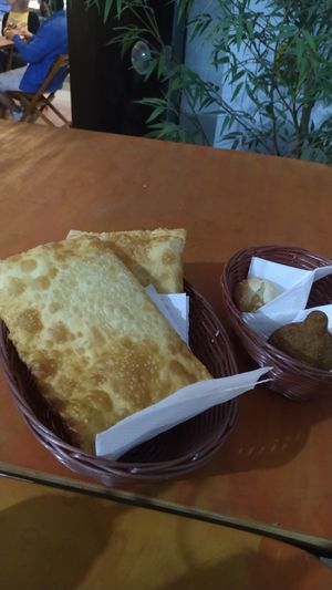 Pastel de jaca at Girassol Veg in Florianopolis