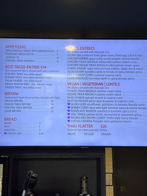 Menu  at 8 Cloves - Spice of India in Dallas