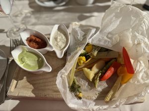 Grilled vegetables with dips   at Bio- und Wellnesshotel Stanglwirt in Going Am Wilden Kaiser