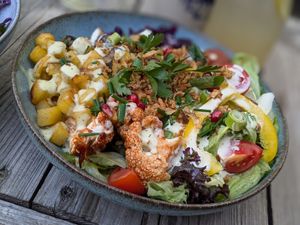 BBQ Bowl vegan at Landwehr - Bräu am Turm in Rothenburg Ob Der Tauber