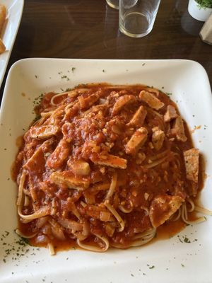 Linguini pasta with marinara and chicken  at Simple Joy in Honolulu