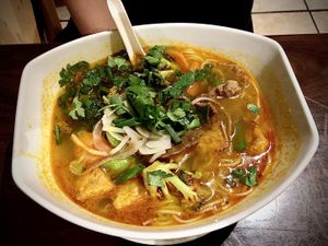 Vegan noodle soup 🍜  at Simple Joy in Honolulu