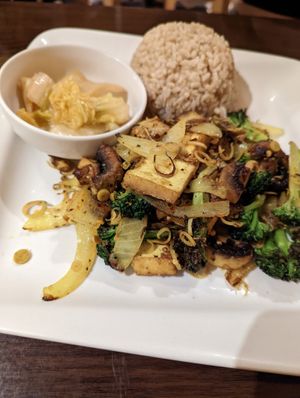 Stir fried tofu lemongrass at Simple Joy in Honolulu