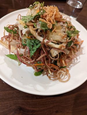 Banana flower salad at Simple Joy in Honolulu