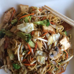 yakisoba noodles with tofu  at Simple Joy in Honolulu