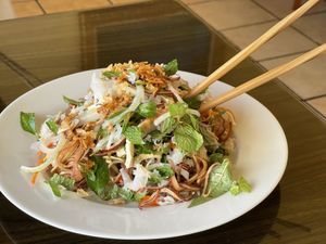 Banana flower saladd  at Simple Joy in Honolulu