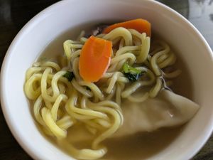 Delicious wonton soup! at Simple Joy in Honolulu