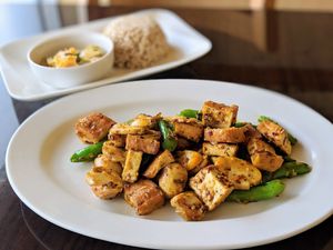 Lemongrass tofu at Simple Joy in Honolulu