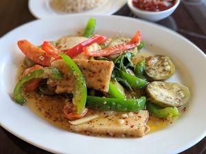 Braised eggplant at Simple Joy in Honolulu
