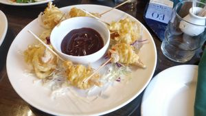 Shrimp nest $6.95, looks better than it tastes. Its okay, but not great 6/10 at Simple Joy in Honolulu