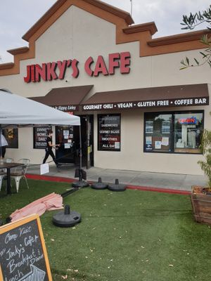 proudly display VEGAN as an option at Jinky's Cafe in West Hills