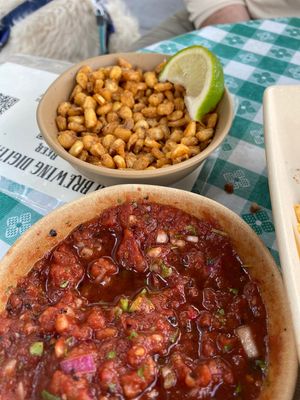 Corn nuts and salsa  at Gild in Missoula