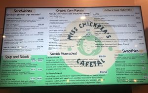 Menu… They have baked goods that are made fresh daily.  at Miss Chickpea's Cafétal in San Antonio