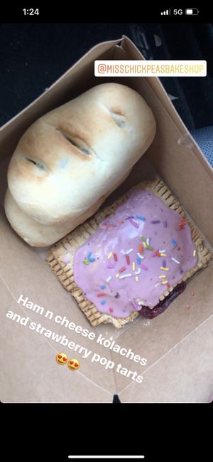 Ham and cheese kolaches and pop tart   at Miss Chickpea's Cafétal in San Antonio