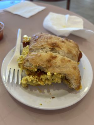 Breakfast Sandwich  #Veganuary at Miss Chickpea's Cafétal in San Antonio