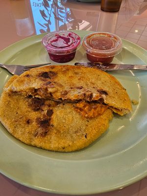 Al Pastor Papusa at Miss Chickpea's Cafétal in San Antonio