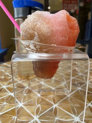 Tamarind, lychee, POG flavored ice   at Scandinavian Shave Ice in Kailua Kona