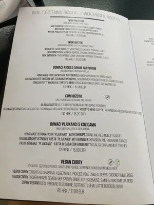 Menu 2 at Restoran Galija in Crikvenica