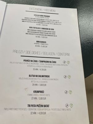 Menu 4 at Restoran Galija in Crikvenica