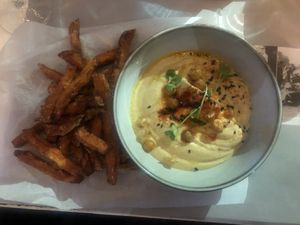 Humus with sweet potatoes  at Restoran Galija in Crikvenica