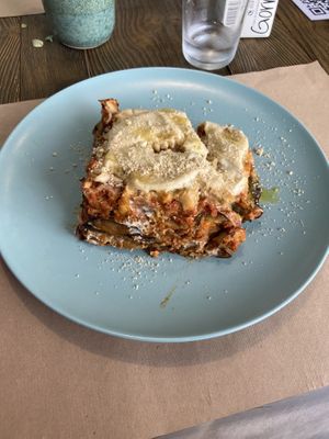 Vegan lasagna (also gluten free) at El Med Veg in Tenerife
