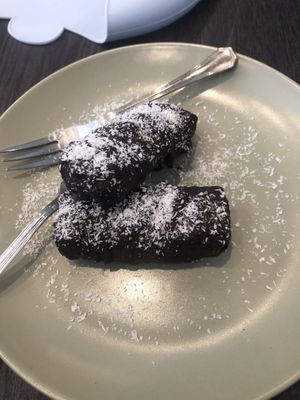 Bounty style, filled with coconut   at El Med Veg in Tenerife