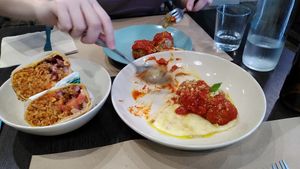 Burrito tex-med y albóndigas de la nonna at El Med Veg in Tenerife