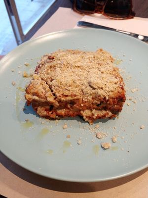 Aubergine lasagna at El Med Veg in Tenerife