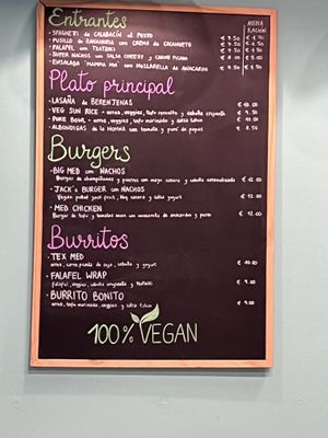 Menu  at El Med Veg in Tenerife