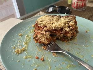 Vegan lasagna with aubergine   at El Med Veg in Tenerife