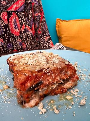 Lasaña de berenjena at El Med Veg in Tenerife