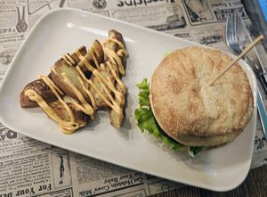 Mushroom Burger  at El Med Veg in Tenerife