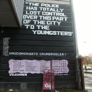 entrance from dorthavej at Ungdomshuset Folkekøkken in Copenhagen