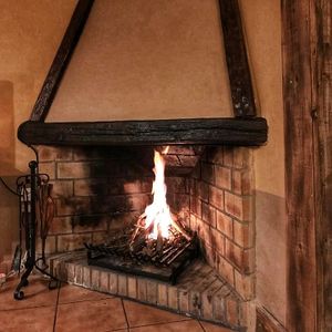 fireplace at El Gat Groc in Beuda