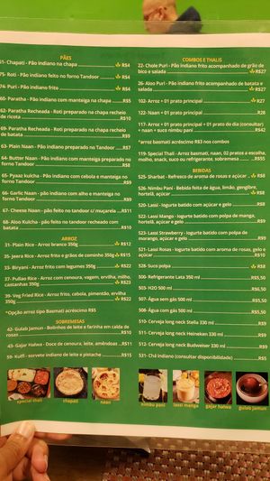 Menu, page 2 (August 2022). at Tempero Indiano in Sao Paulo
