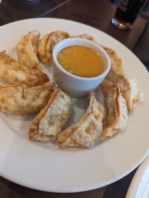 Vegan deep fried Momos at Momo King Nepalese Restaurant and Bar in Swindon