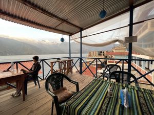 Seating area at The Fifth Dimension in San Pedro La Laguna