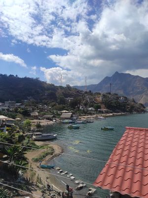 The terrace view at The Fifth Dimension in San Pedro La Laguna