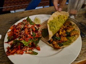 Tandori pitta at The Fifth Dimension in San Pedro La Laguna