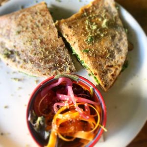 Piadinas del amor, harissa flavour  at Esfigueral in Ibiza