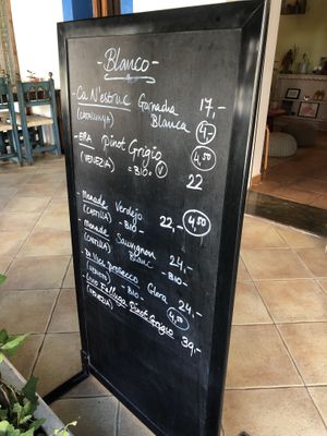 Wine list  at Esfigueral in Ibiza