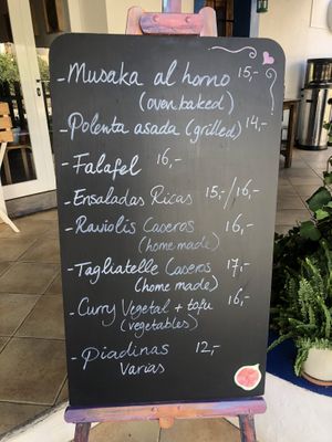 Specials board  at Esfigueral in Ibiza