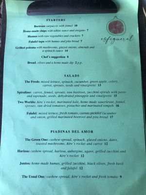 Menu Oct 2021 at Esfigueral in Ibiza