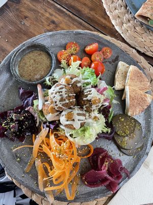 Fallafel salad  at Esfigueral in Ibiza