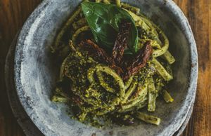 Pasta Pesto at Esfigueral in Ibiza