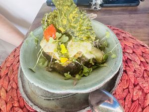 Lasagna de verduras  at Esfigueral in Ibiza